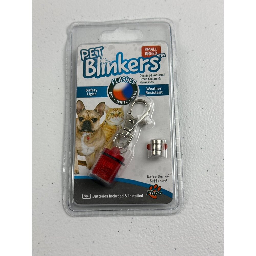 Pet Blinkers SMALL Breed LED Safety Light Flashing Red/White/Blue Weather Resist